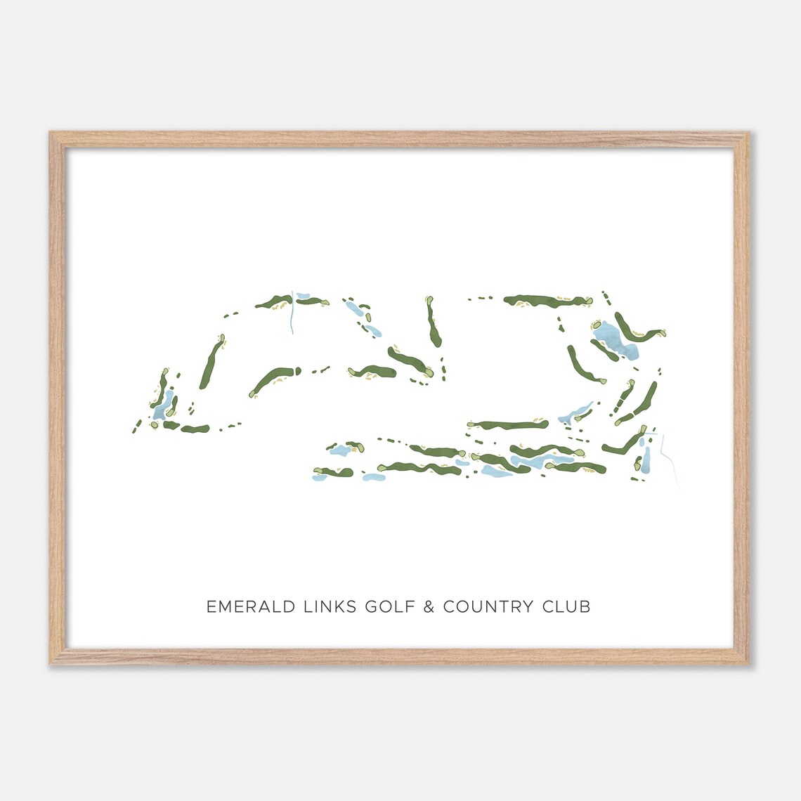 Emerald Links Golf & Country Club Canada Minimalist Watercolor Golf Map Poster
