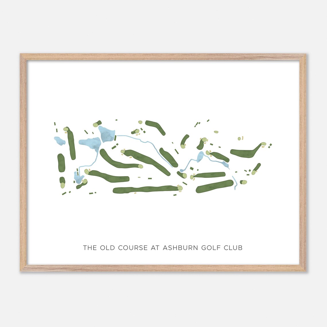 The Old Course at Ashburn Golf Club Halifax Canada Modern Watercolor Map Poster