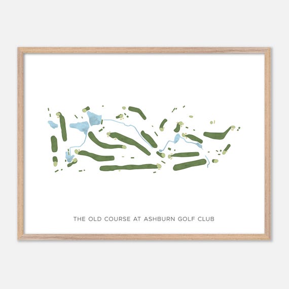 The Old Course At Ashburn Golf Club In Halifax Canada Modern Watercolor Map Golfer Gift Golf Wall Art Golf Poster Print