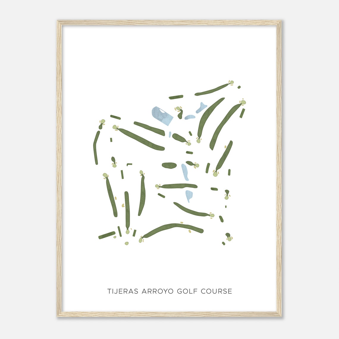 Tijeras Arroyo Golf Course New Mexico Minimalist Watercolor Map Poster
