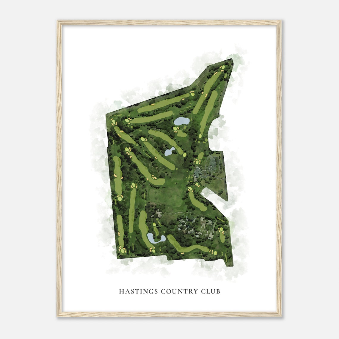 Hastings Country Club Minnesota Classic Watercolor Map Poster - Image 2