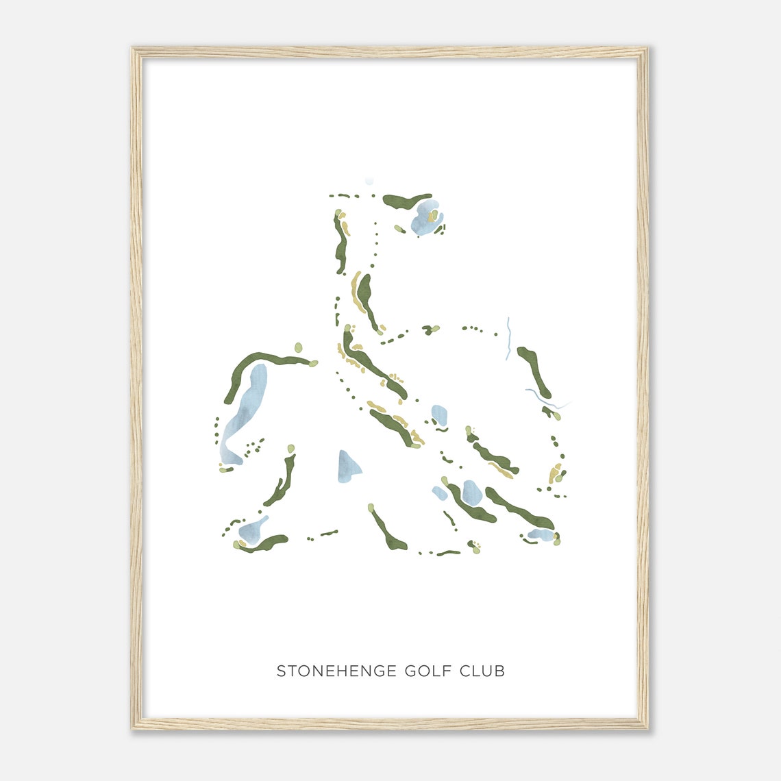 Stonehenge Golf Club Modern Minimalist Golf Course Map Poster