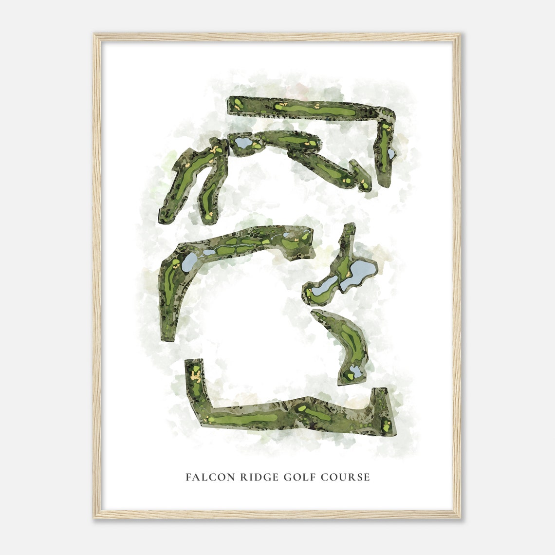 Falcon Ridge Golf Course Nevada Classic Watercolor Map Poster