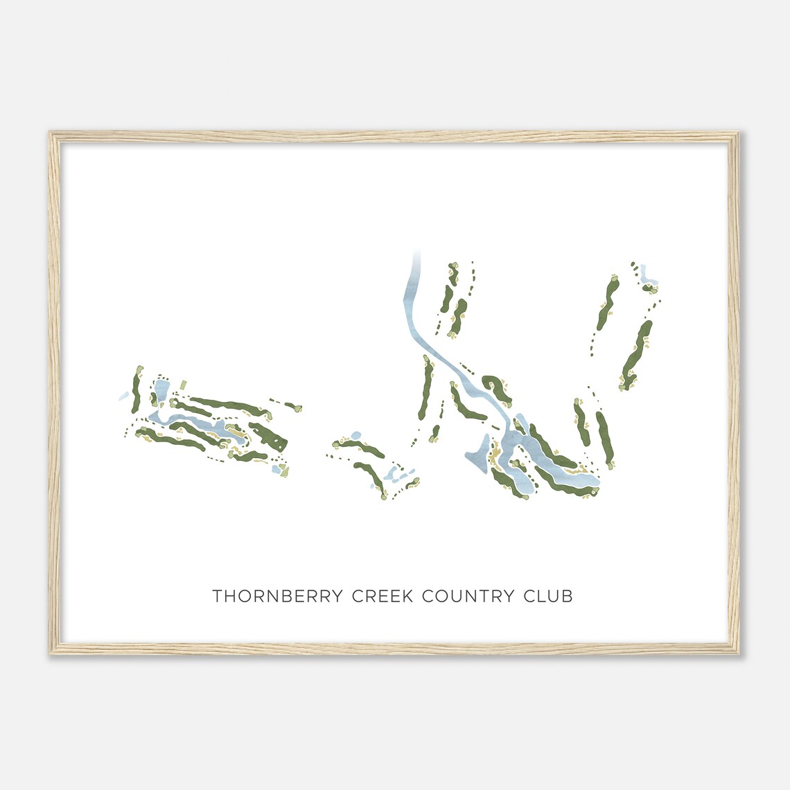 Thornberry Creek Country Club Wisconsin Modern Watercolor Map Poster - Image 2