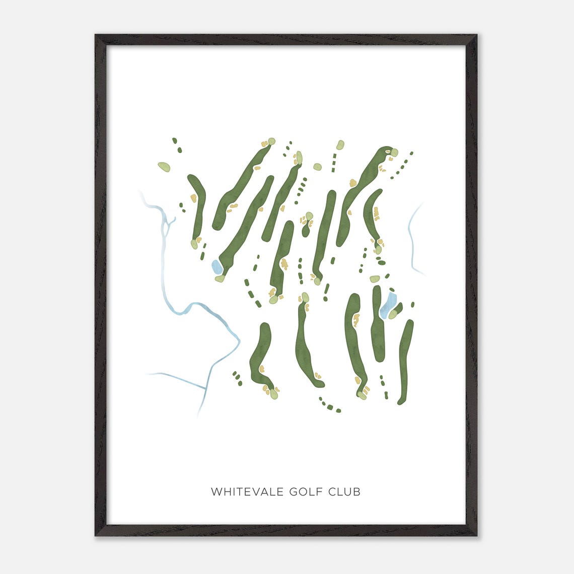 Whitevale Golf Club Pickering Modern Minimalist Watercolor Map Poster - Image 2