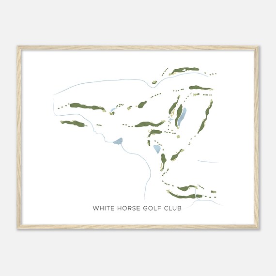 White Horse Golf Club Washington Modern Watercolor Map Golfer Gift Golf Wall Art Golf Poster Print Course Layout