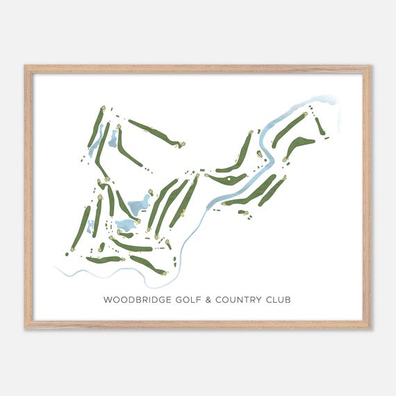 Woodbridge Golf Country Club In Woodbridge California Modern Watercolor Map Golfer Gift Golf Wall Art Golf Poster Print