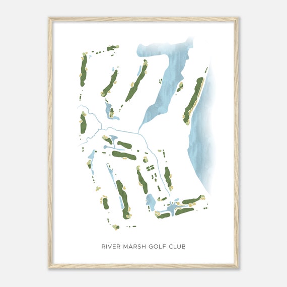 River Marsh Golf Club Maryland Modern Watercolor Map Golfer Gift Golf Wall Art Golf Poster Print Course Layout