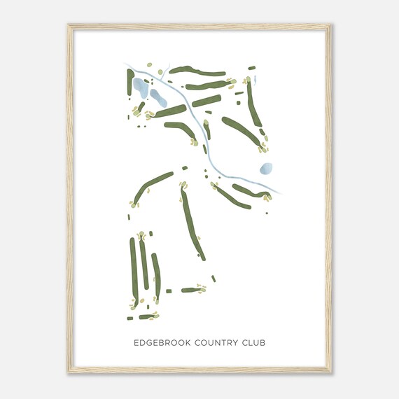 Edgebrook Country Club Illinois Modern Watercolor Map Golfer Gift Golf Wall Art Golf Poster Print Course Layout