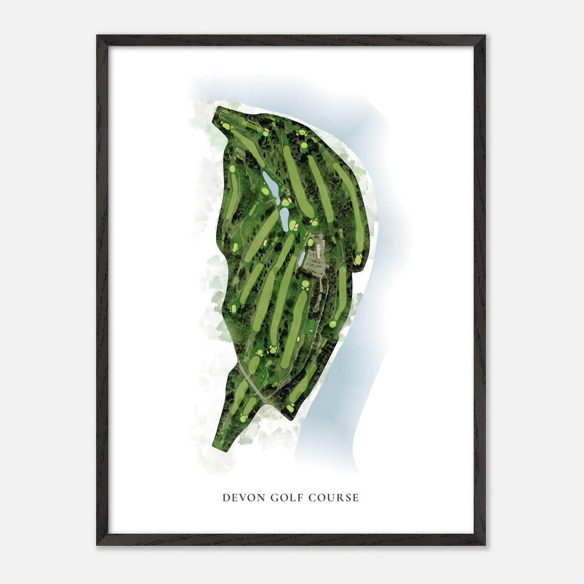 Devon Golf Course Classic Aerial Watercolor Course Map Poster - Image 2