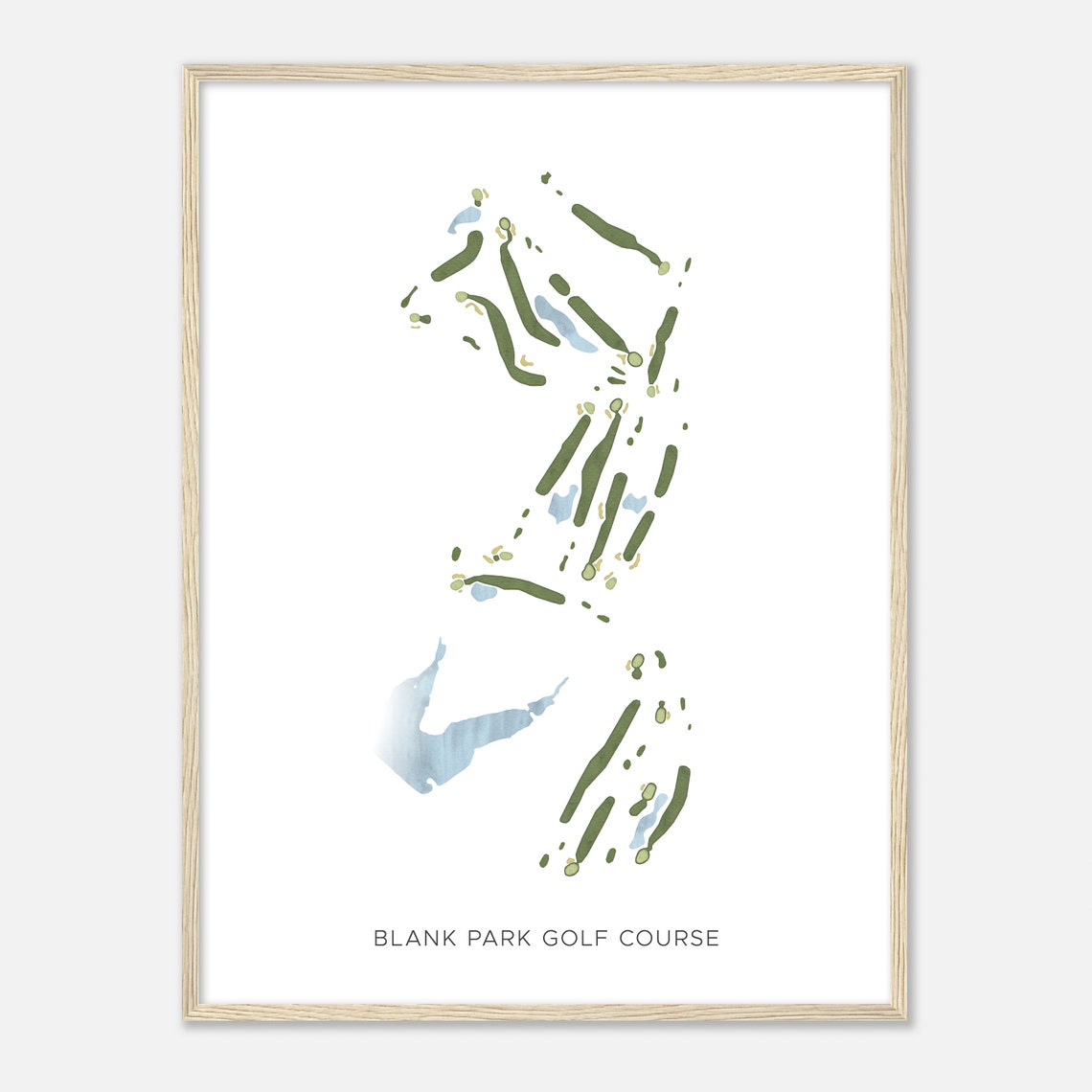 Blank Park Golf Course Watercolor Golf Course Map Poster for Golfers