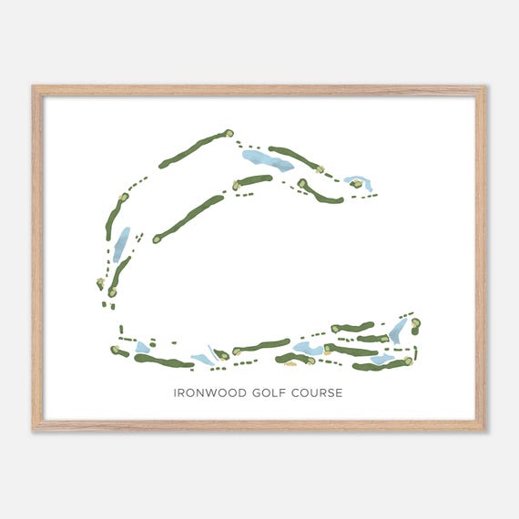 Ironwood Golf Course In Gainesville Florida Modern Watercolor Map Golfer Gift Golf Wall Art Golf Poster Print Course Layout
