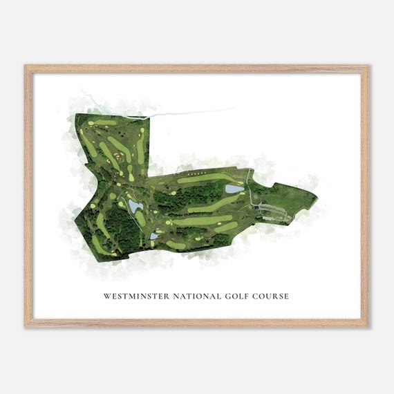 Westminster National Golf Course In Westminster Maryland Classic Watercolor Map Golfer Gift Golf Wall Art Golf Poster Print