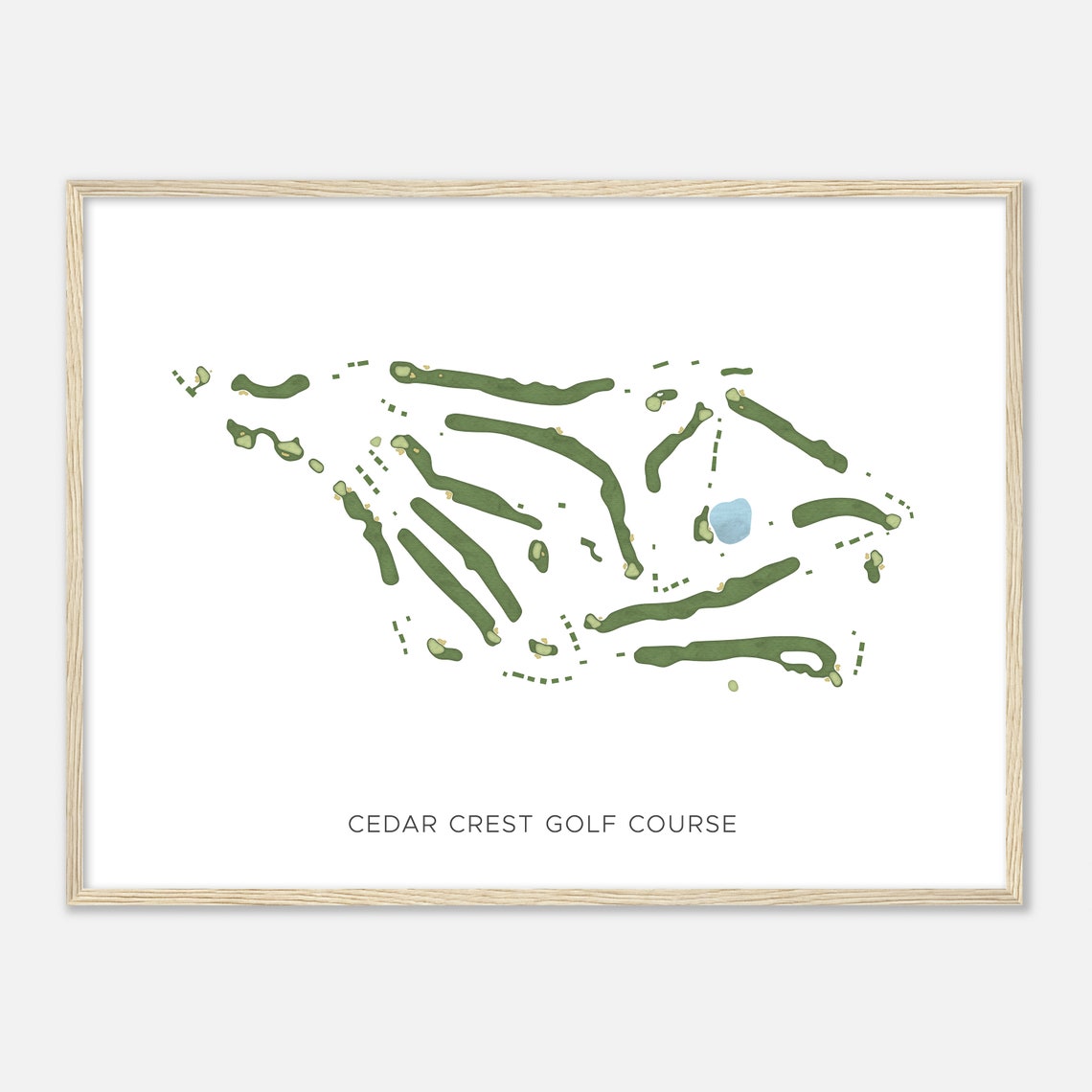 Cedar Crest Golf Course Texas Modern Watercolor Golf Map Poster