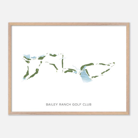 Bailey Ranch Golf Club In Owasso Oklahoma, Modern Watercolor Map