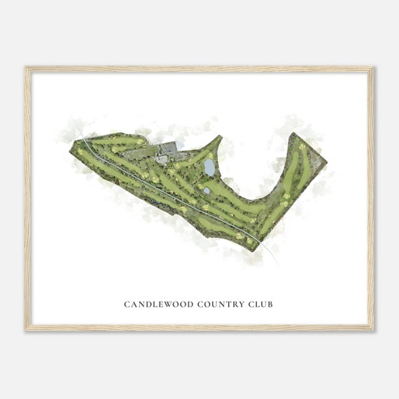 Candlewood Country Club California Classic Watercolor Map Golfer Gift Golf Wall Art Golf Poster Print Course Layout