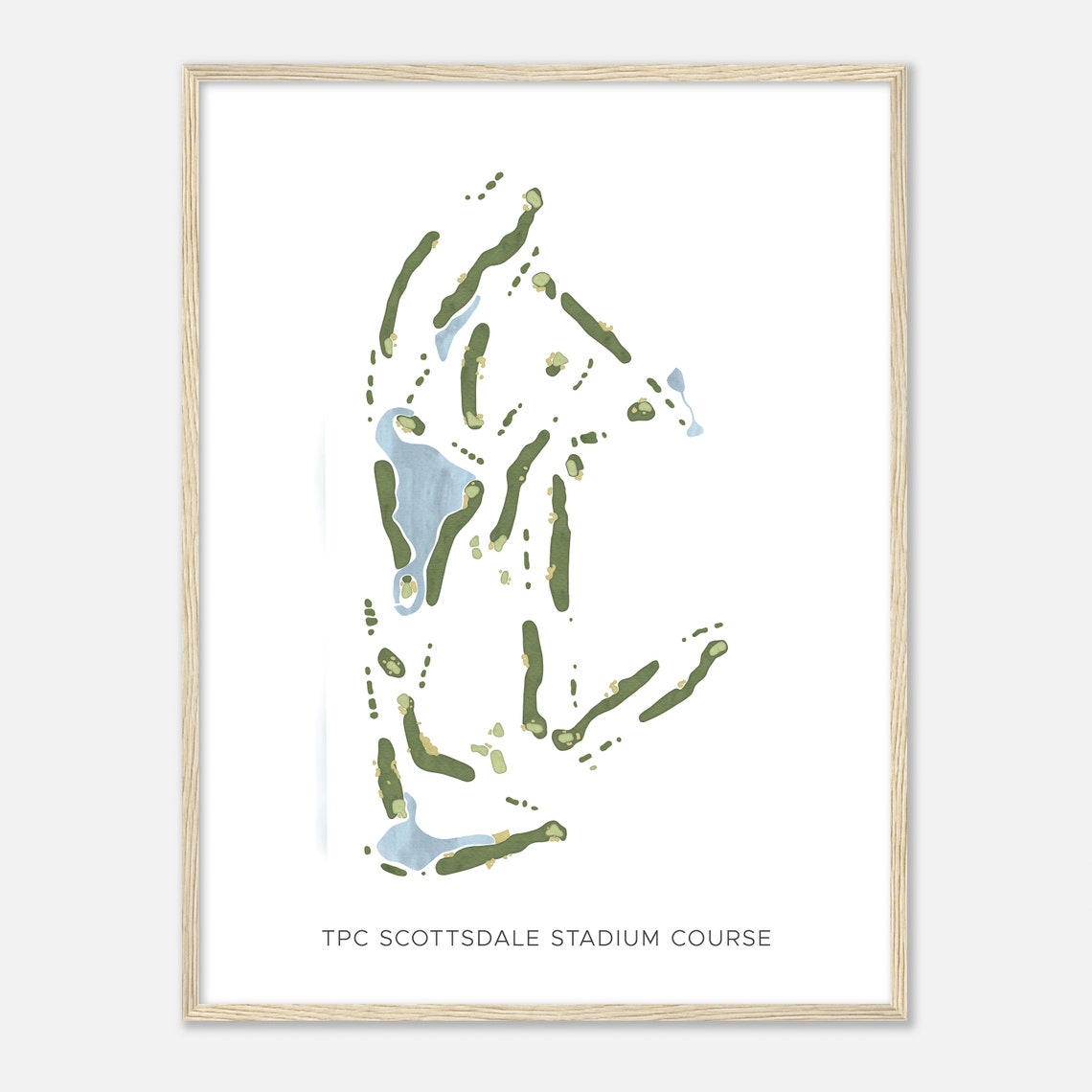 TPC Scottsdale Stadium Course Arizona Modern Watercolor Golf Map Print