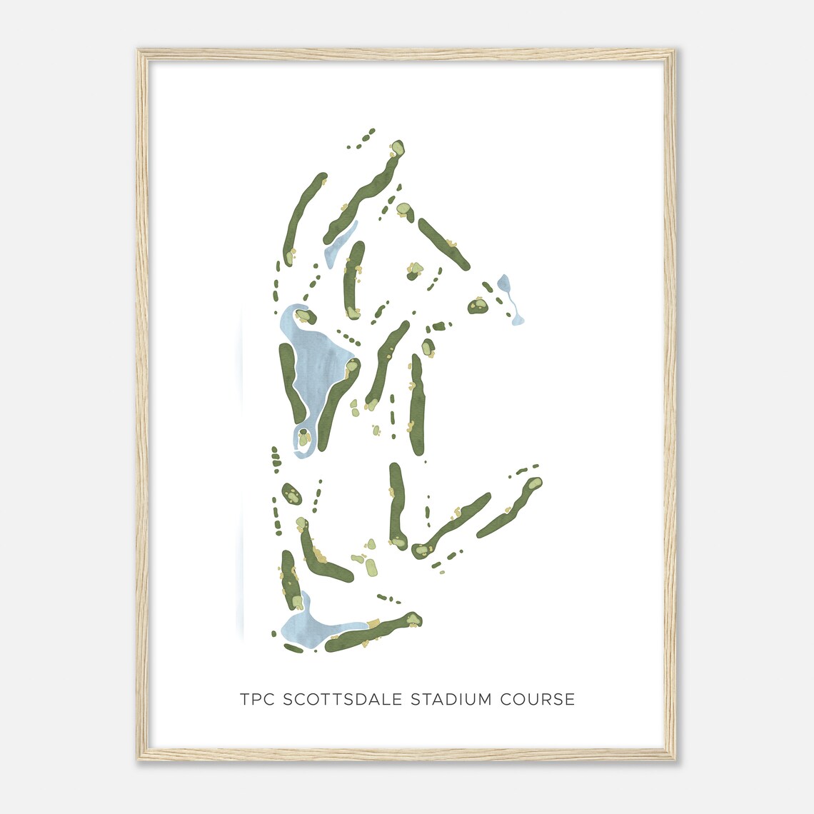 Tpc Scottsdale Stadium Course Arizona Modern Watercolor Map Golfer Gift Golf Wall Art Golf Poster Print Course Layout