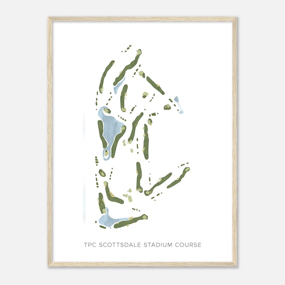 Tpc Scottsdale Stadium Course Arizona Modern Watercolor Map Golfer Gift Golf Wall Art Golf Poster Print Course Layout