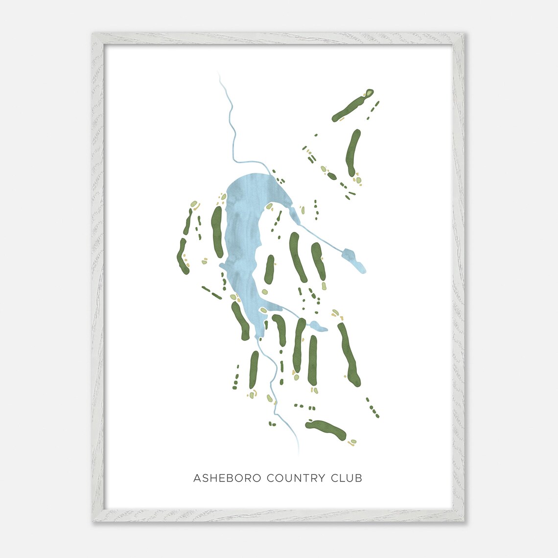 Asheboro Country Club Golf Course Watercolor Layout Map Art Poster Gift - Image 2