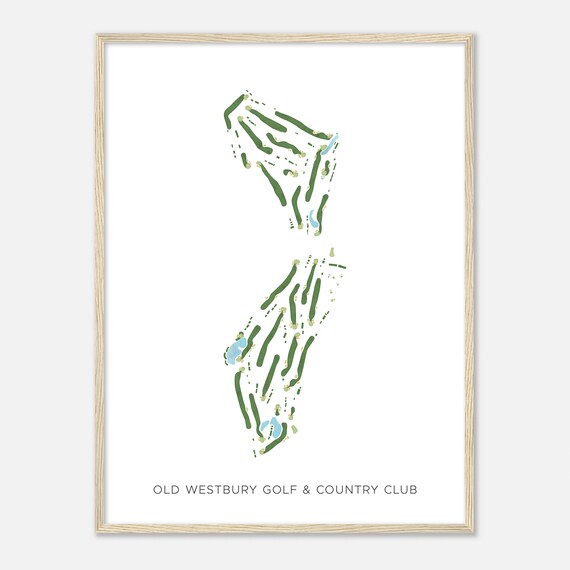 Old Westbury Golf Country Club New York Modern Watercolor Map Golfer Gift Golf Wall Art Golf Poster Print Course Layout