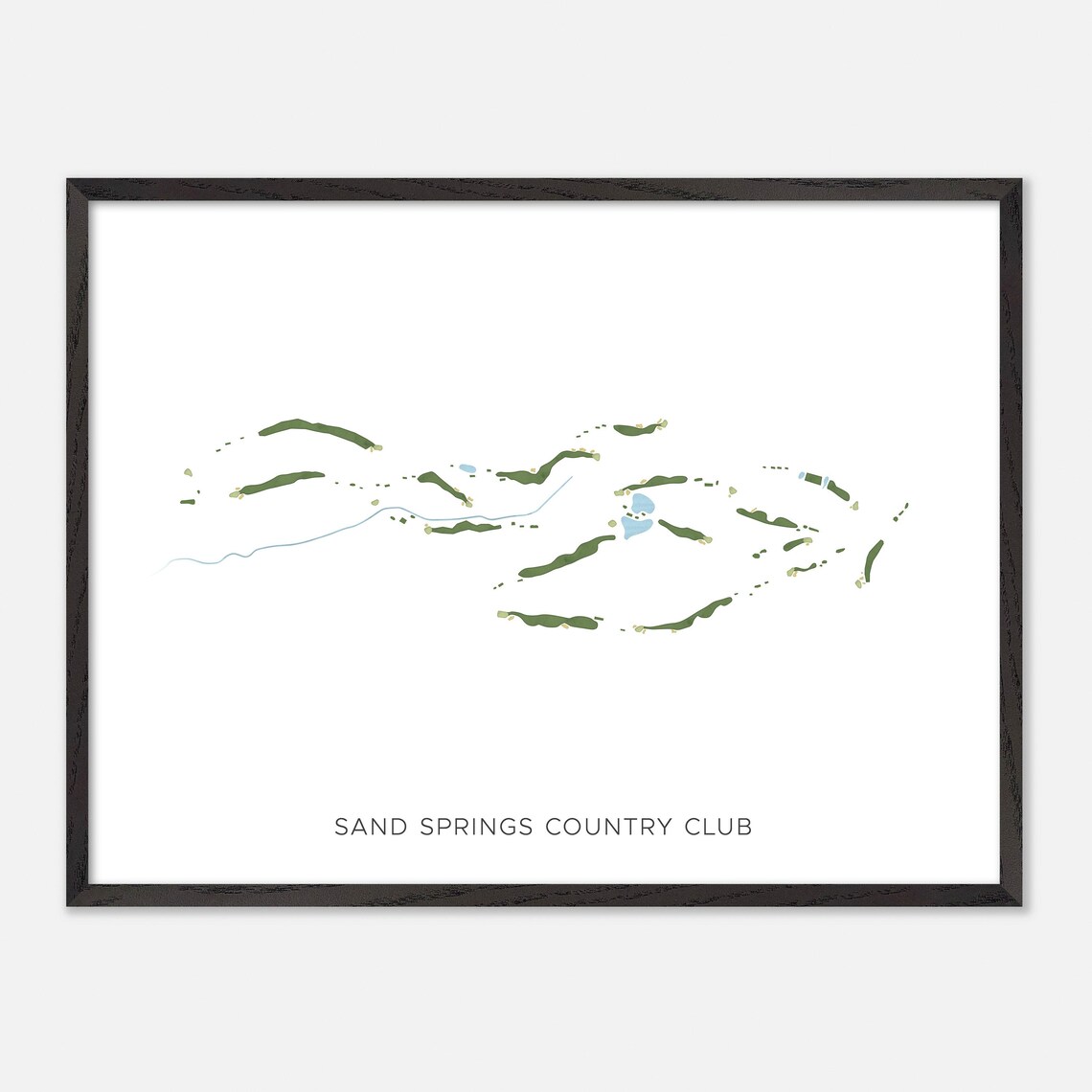 Sand Springs Country Club Modern Minimalist Watercolor Map Poster - Image 5