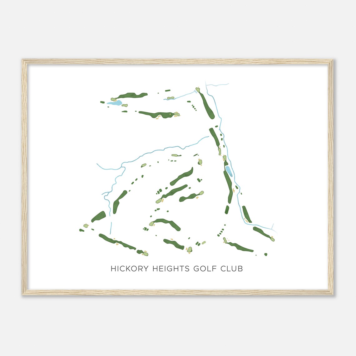 Hickory Heights Golf Club Pennsylvania Modern Watercolor Map Golfer Gift Golf Wall Art Golf Poster Print Course Layout