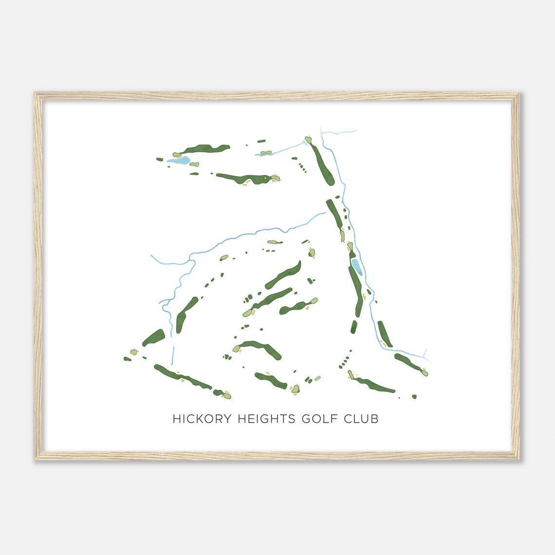 Hickory Heights Golf Club Pennsylvania Modern Watercolor Map Poster
