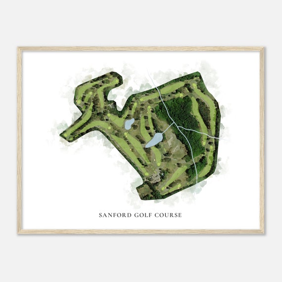 Sanford Golf Course North Carolina Classic Watercolor Map Golfer Gift Golf Wall Art Golf Poster Print Course Layout