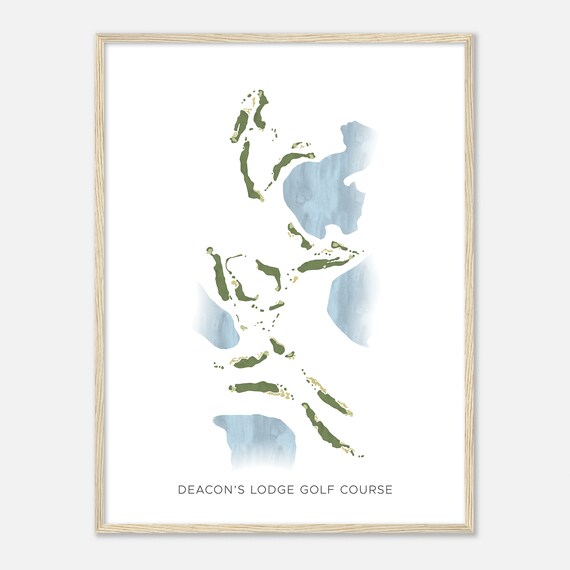 Deacon's Lodge Golf Course Minnesota Modern Watercolor Map Poster