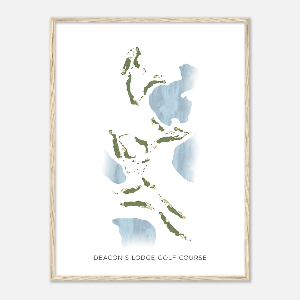 Deacon's Lodge Golf Course Minnesota Modern Watercolor Map Poster