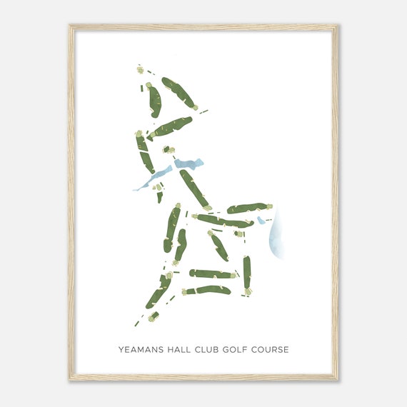 Yeamans Hall Club Golf Course South Carolina Watercolor Map