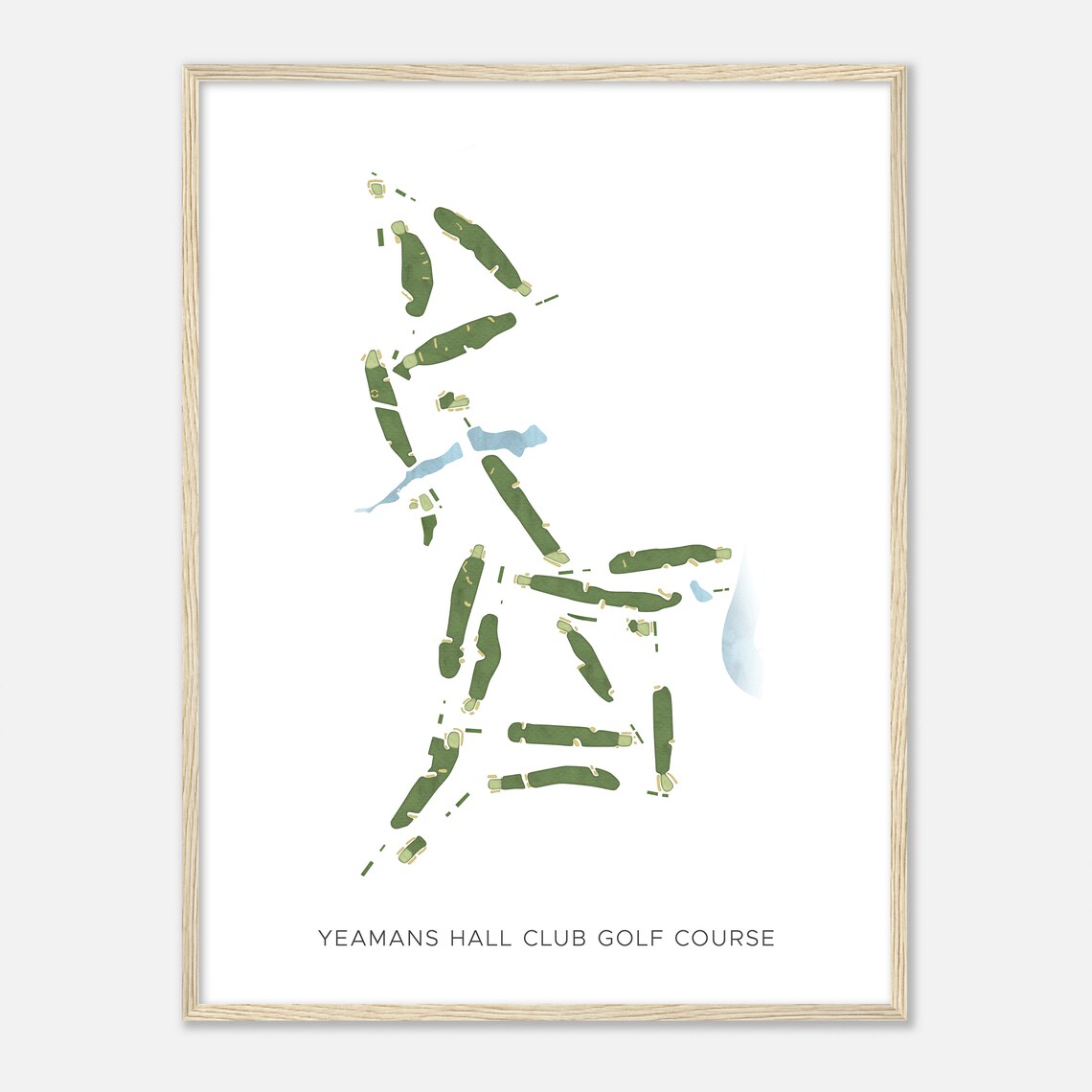 Yeamans Hall Club Golf Course South Carolina Watercolor Map