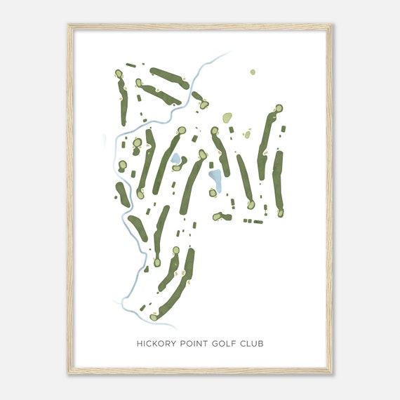 Hickory Point Golf Club Illinois Modern Watercolor Map Golfer Gift Golf Wall Art Golf Poster Print Course Layout