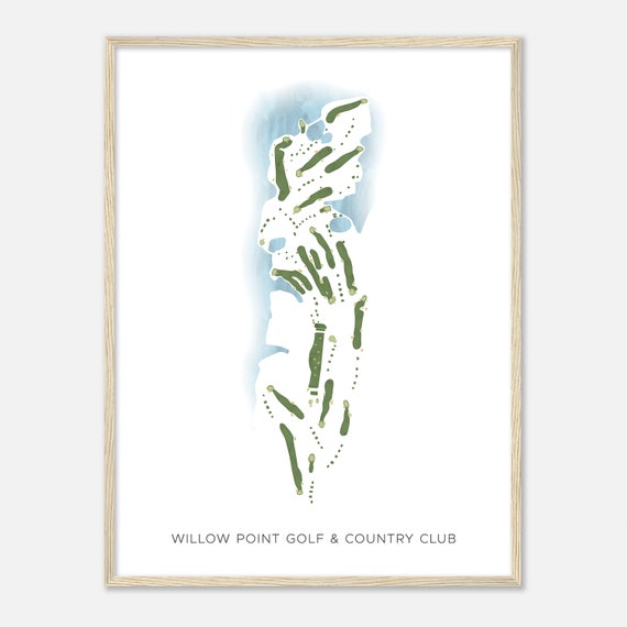 Willow Point Golf Country Club Alabama Modern Watercolor Map Golfer Gift Golf Wall Art Golf Poster Print Course Layout