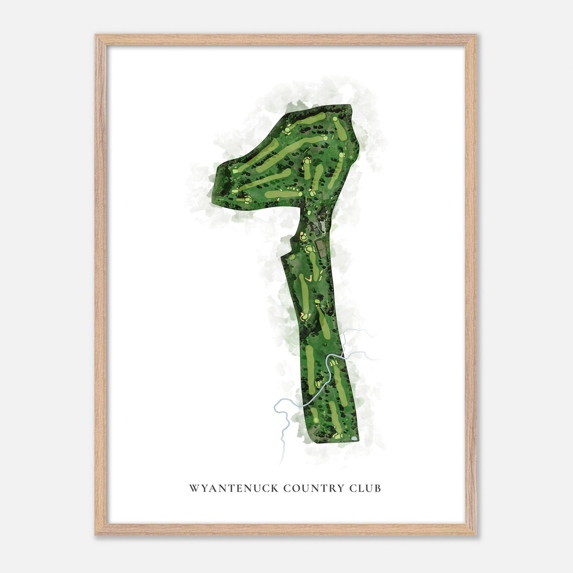 Wyantenuck Country Club Map, Classic Watercolor Art Print - Image 2
