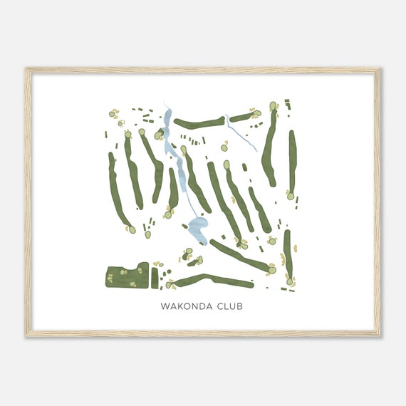 Wakonda Club Iowa Modern Watercolor Map Golfer Gift Golf Wall Art Golf Poster Print Course Layout
