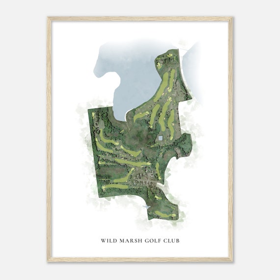 Wild Marsh Golf Club Minnesota Classic Watercolor Map Golfer Gift Golf Wall Art Golf Poster Print Course Layout