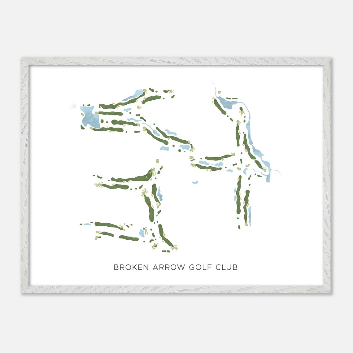Broken Arrow Golf Club Illinois Modern Watercolor Map Poster - Image 4