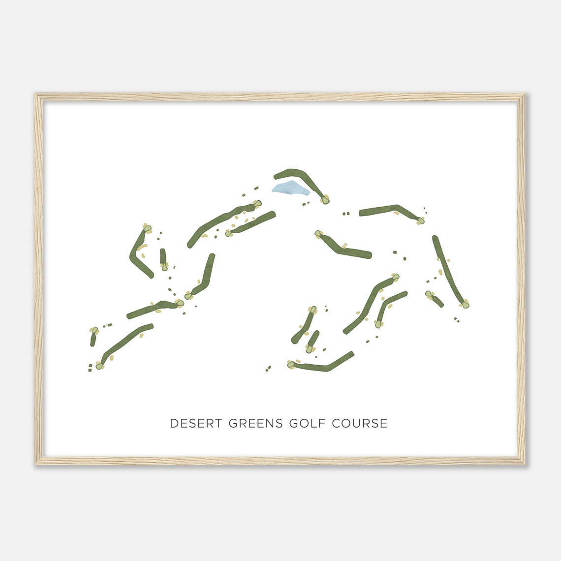 Desert Greens Golf Course Modern Watercolor Course Map Poster - Image 2