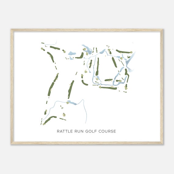 Rattle Run Golf Course Michigan Modern Watercolor Map Golfer Gift Golf Wall Art Golf Poster Print Course Layout