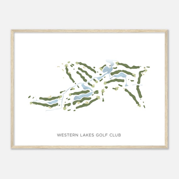 Western Lakes Golf Club Wisconsin Modern Watercolor Map Golfer Gift Golf Wall Art Golf Poster Print Course Layout