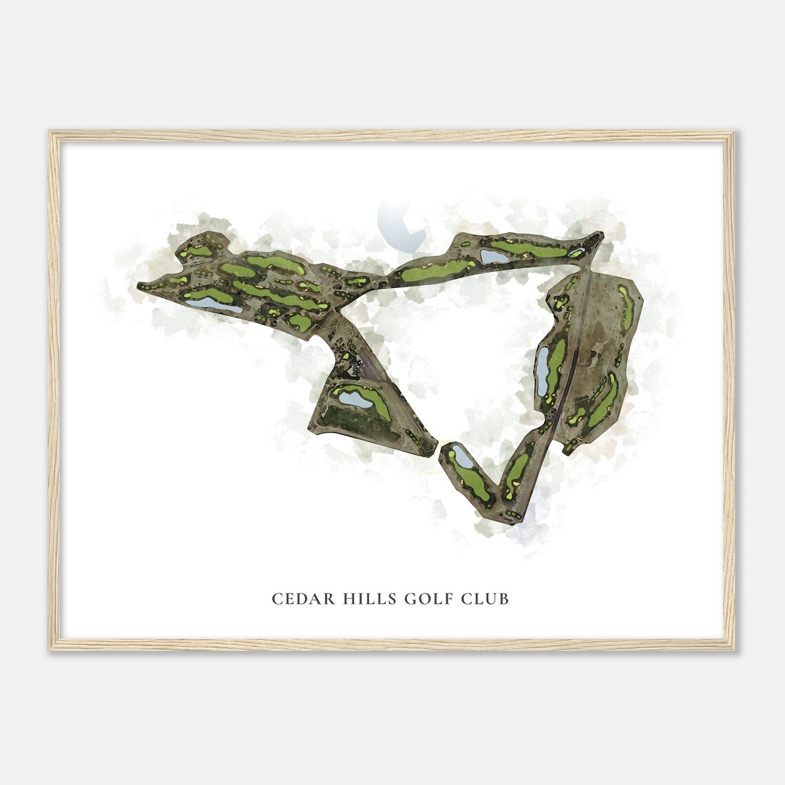 Cedar Hills Golf Club Utah Classic Watercolor Map Golfer Gift Golf Wall Art Golf Poster Print Course Layout - Image 2