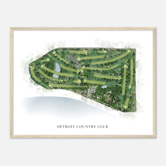 Detroit Country Club Minnesota Classic Watercolor Map Golfer Gift Golf Wall Art Golf Poster Print Course Layout