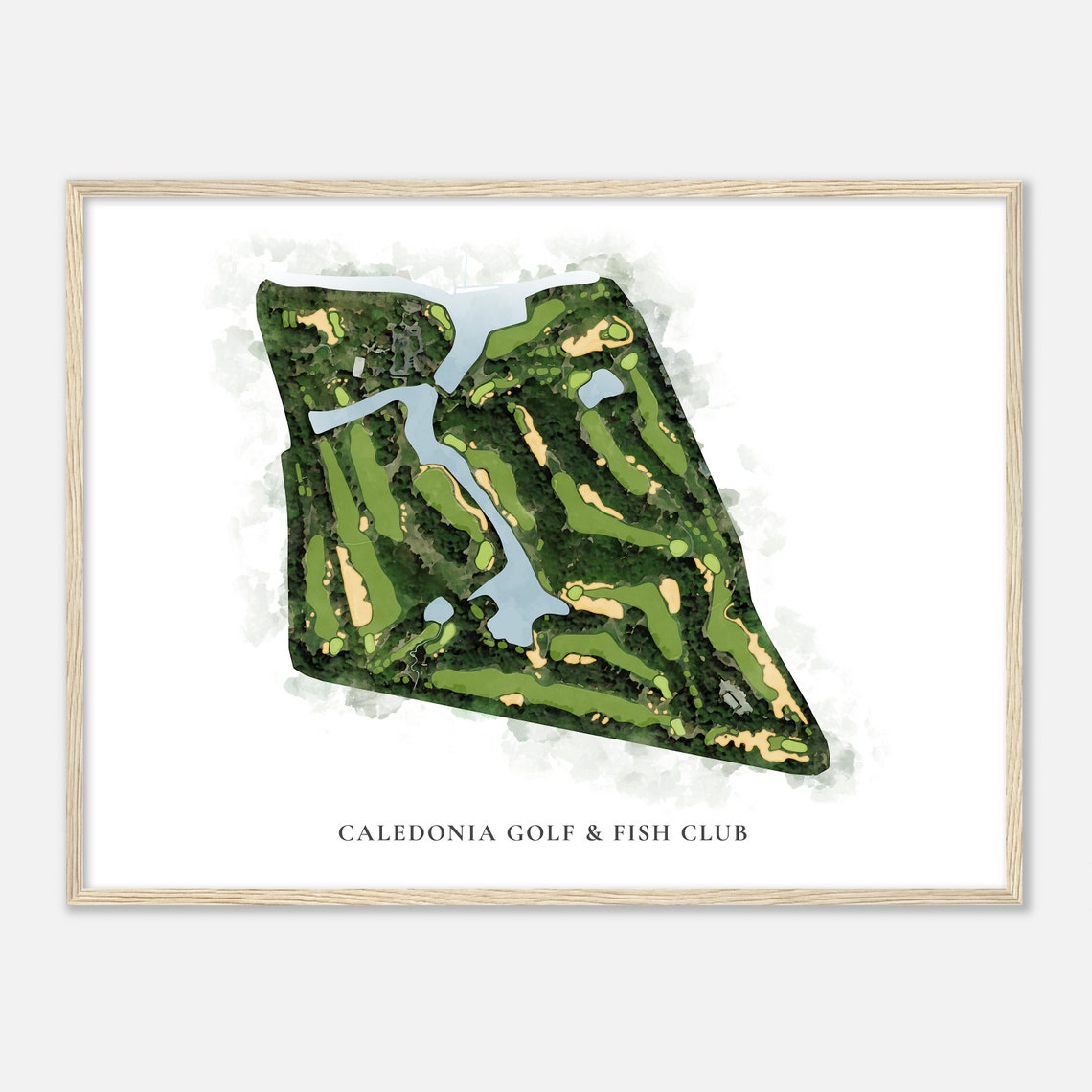 Caledonia Golf & Fish Club Classic Aerial Watercolor Map Golf Poster - Image 2