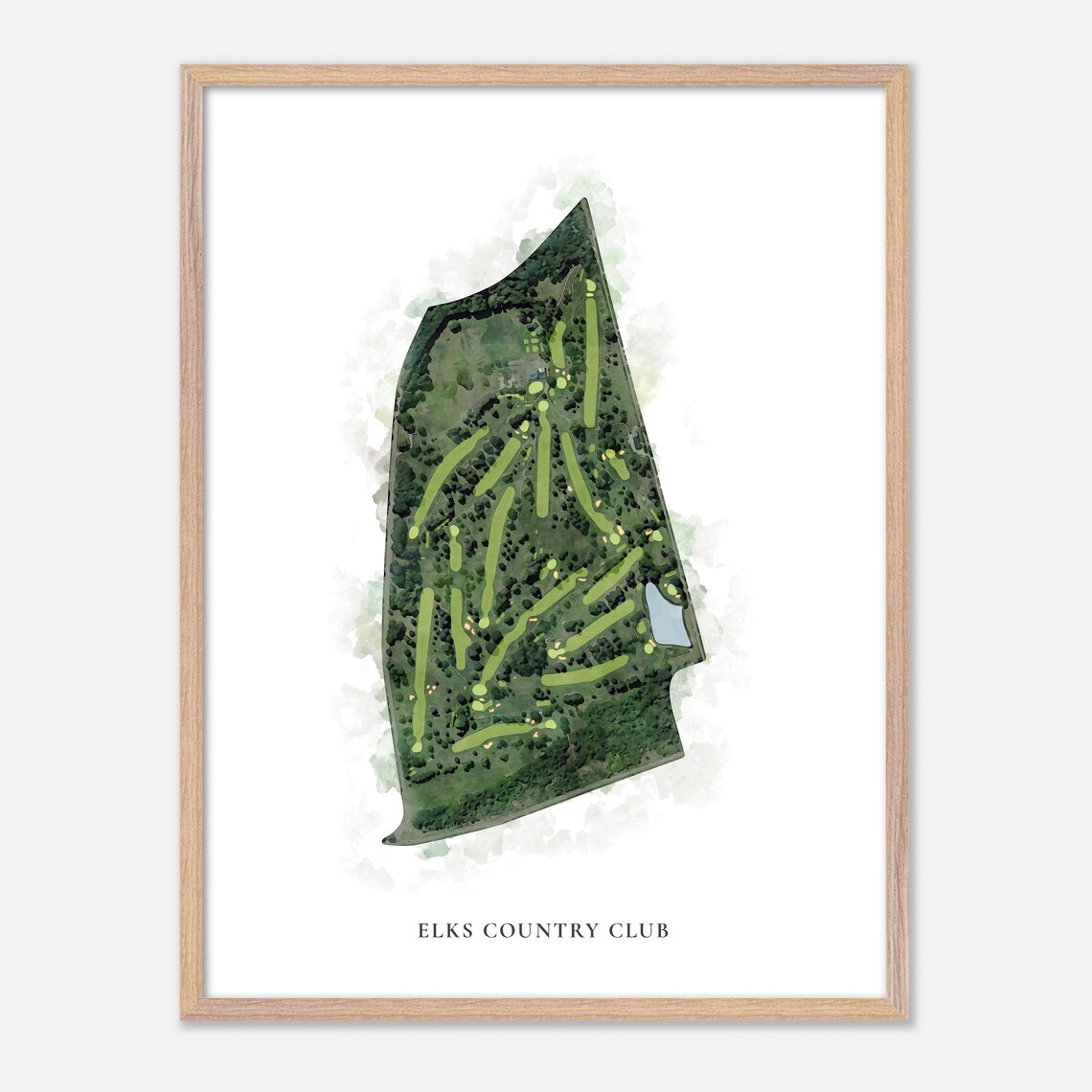 Elks Country Club Rosemount Ohio Classic Watercolor Map Poster - Image 2