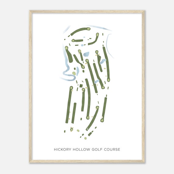 Hickory Hollow Golf Course Michigan Modern Watercolor Map Golfer Gift Golf Wall Art Golf Poster Print Course Layout