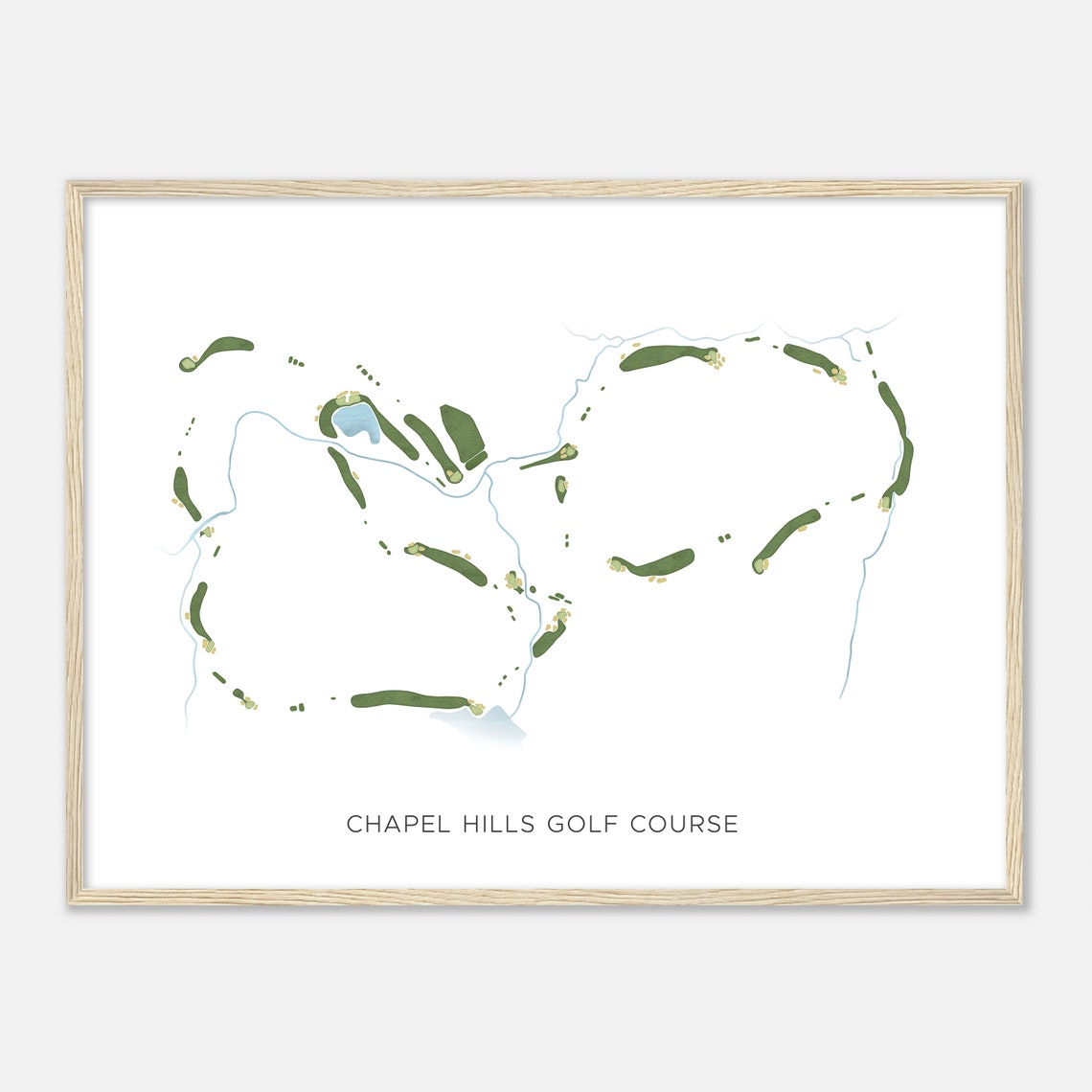 Chapel Hills Golf Course Georgia Modern Watercolor Course Map Poster