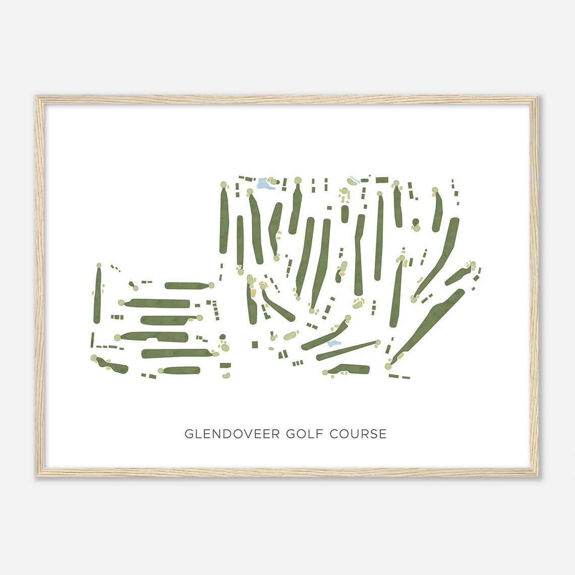 Glendoveer Golf Course Oregon Modern Watercolor Map Golfer Gift Golf Wall Art Golf Poster Print Course Layout - Image 2