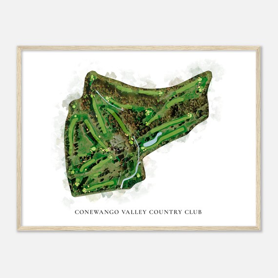 Conewango Valley Country Club Pennsylvania Classic Watercolor Map Golfer Gift Golf Wall Art Golf Poster Print Course Layout